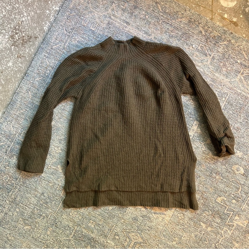 Treasure & Bond Olive Green Mock Neck Sweater